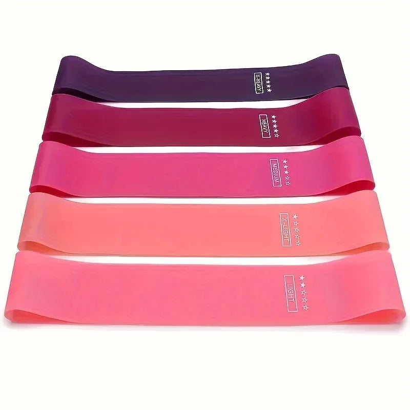 5-Piece Color Resistance Band Set - Portable Elastic Fitness Bands for Yoga, Pilates, Gym and Weight Training - Durable Tpe Material, Perfect for Stretching and Strength Training, Pilates Equipment | Multifunctional Fitness B - Urbizia