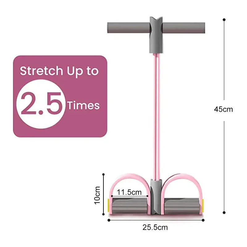 Resistance Bands 4-Tube Yoga Pedal Puller Resistance Band Elastic Pull Rope Fitness Equipment for Abdomen Waist Arm Training - Urbizia
