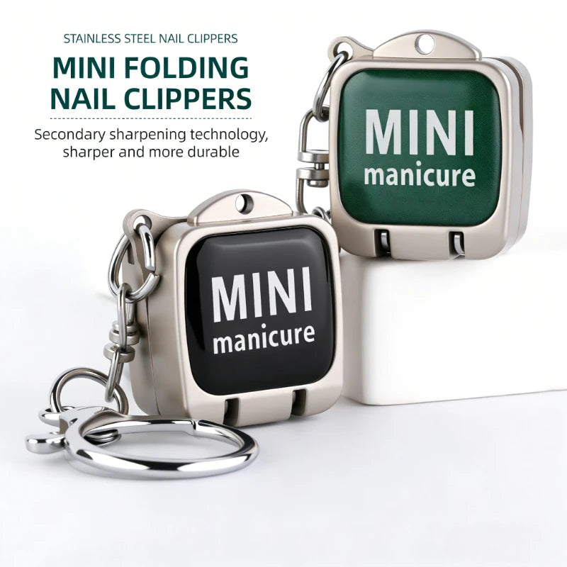1pcs Nail Clippers Collapsible Portable Travel Fingernail Nail Scissors Cutter Stainless Steel Manicure Tools