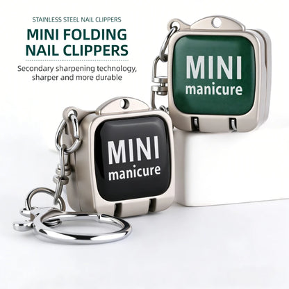 1pcs Nail Clippers Collapsible Portable Travel Fingernail Nail Scissors Cutter Stainless Steel Manicure Tools
