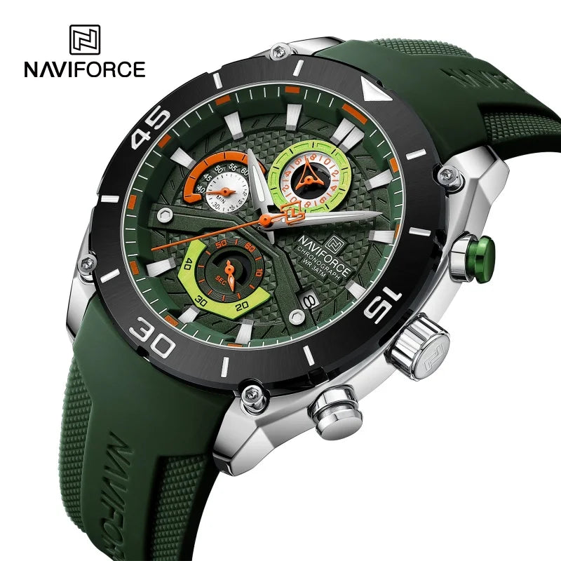 NAVIFORCE Sport Watch for Men Waterproof Quartz Wristwatch Chronograph Military Clock With Luminous Reloj Hombre Male Gift 2024