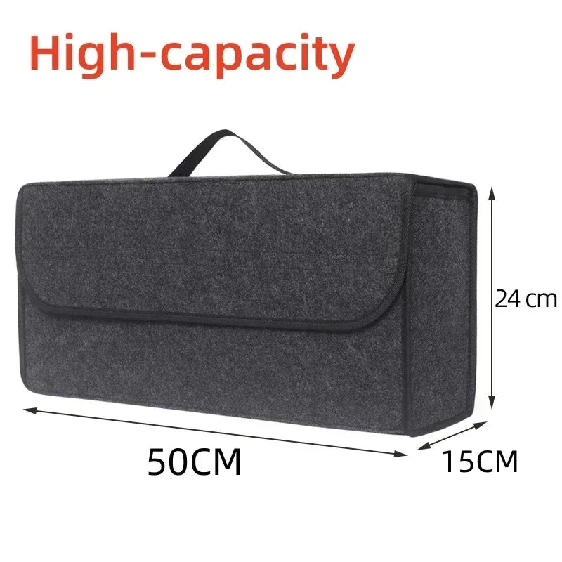 Large Anti Slip Compartment Boot Storage Organizer Tool Car Storage Bag Car Trunk Organizer Soft Felt Storage Box Accessories - Urbizia