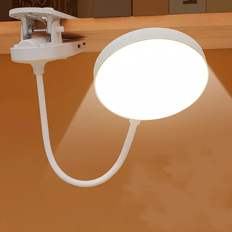 USB Rechargeable LED Desk Lamp,3 Modes Touch Dimming Eye-Caring Table Lamp w/Folding Clamp,Portable Night Light for Study Read - Urbizia