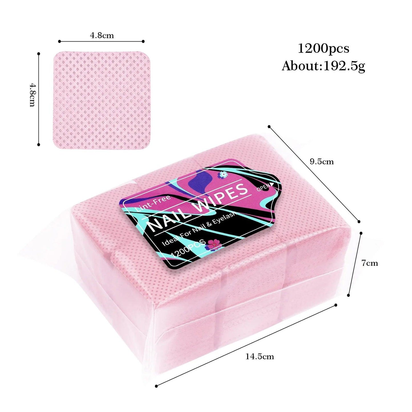 1080pcs Boxed Nail Art Lint-Free Eyelash Glue Wipes Paper Gel Polish Remover Clean Glue Cotton Pads Beauty Cleaning Tools