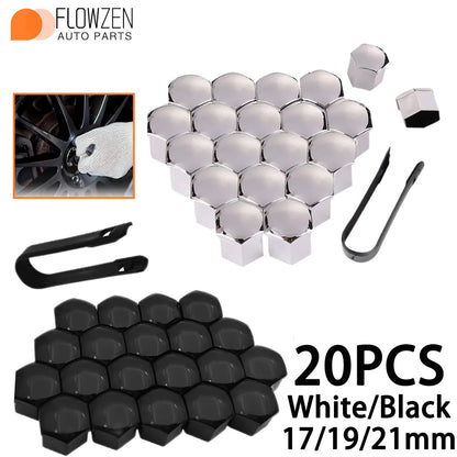 20Pcs 17/19/21mm Car Wheel Nut Caps Auto Hub Screw Cover Bolt Rims Exterior Decoration Special Socket Protection Dust Proof