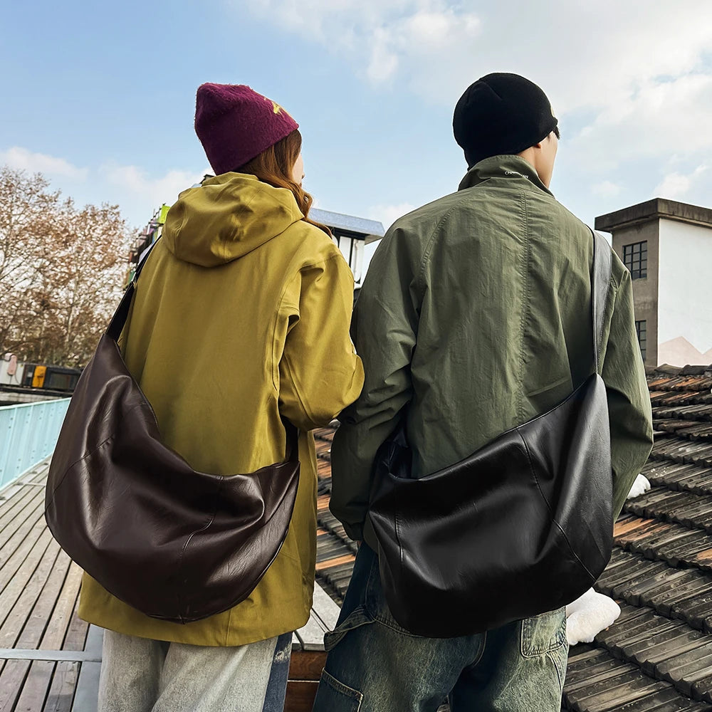 Men's Casual PU Leather Crossbody Waist Bag