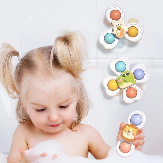 3-in-1 Suction Cup Spinning Top Toy for Babies & Toddlers