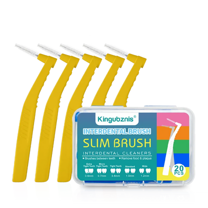 Kingubznis 20pcs Interdental Brush For Dental Orthodontics Clean Between Teeth Cleaning Tools Soft Mini Brush With Dust Cover - Urbizia
