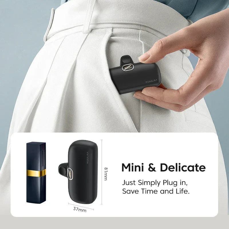 KUULAA 5000mAh Mini Power Bank 20W PD Fast Charging