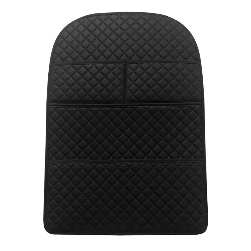 Car Anti Kicks Pad With Organizer Pocket Leather Universal Seat Back Leather Protector Cover Waterproof Backseat Child Kick Mats