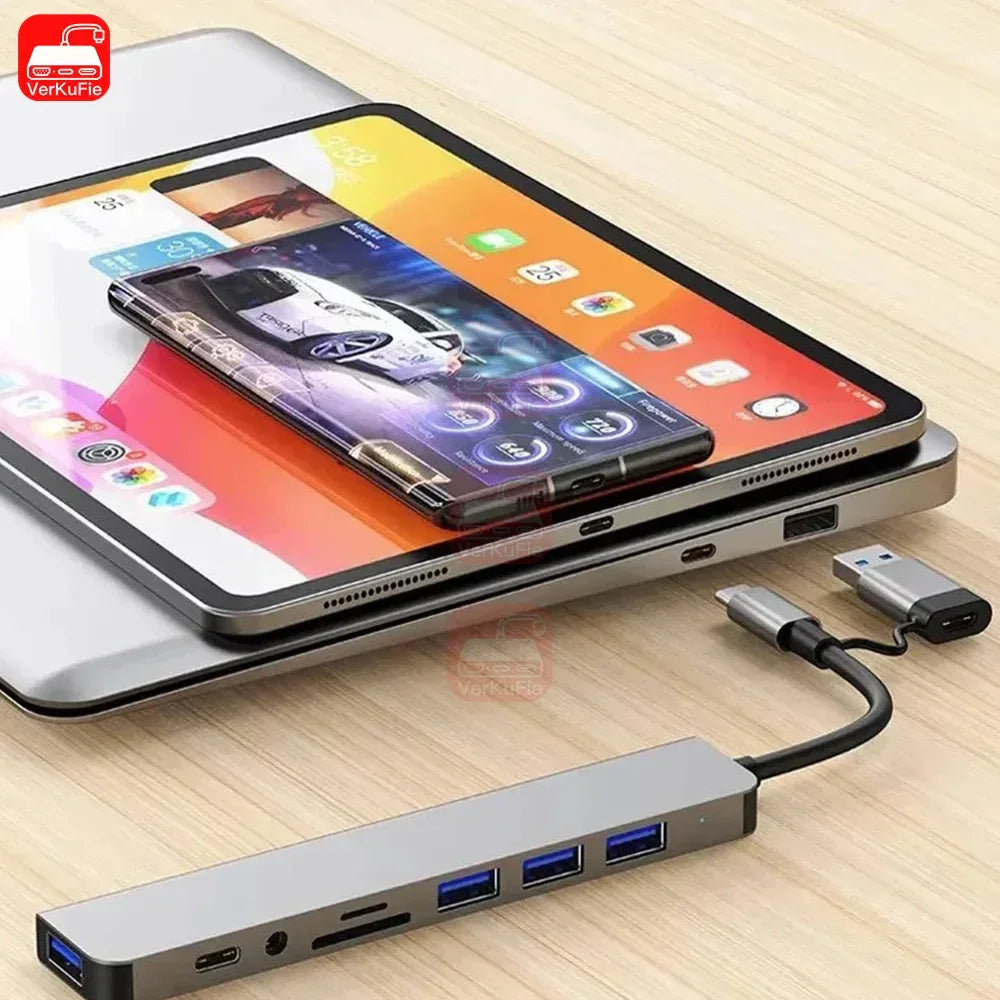 8-in-1 USB-C Hub Adapter with Card Reader