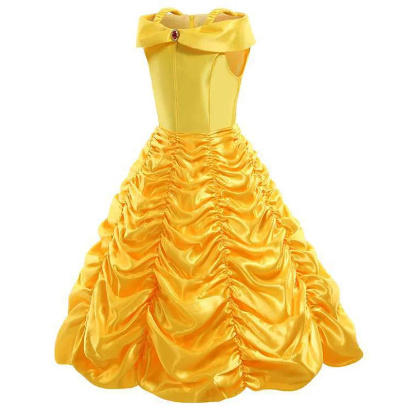 Disney Belle Princess Dress – Beauty and the Beast Halloween Cosplay & Party Gown for Girls 2–10 Yrs