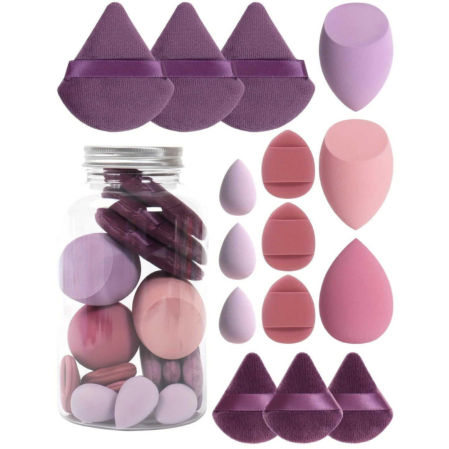 15-Piece Makeup Puff & Mini Sponge Set – Foundation & Air Cushion Tools