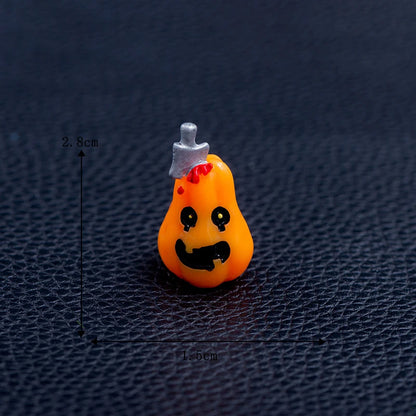 Miniature Halloween Resin Figurines – 3D Horror Raven, Tombstone, Ghost & Skull Ornaments