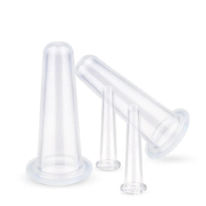 4PCS Silicone Vacuum Cupping Massage Jars Anti Cellulite Massage Facial Suction Cups Face Neck Lift Skin Scraping Beauty Tool