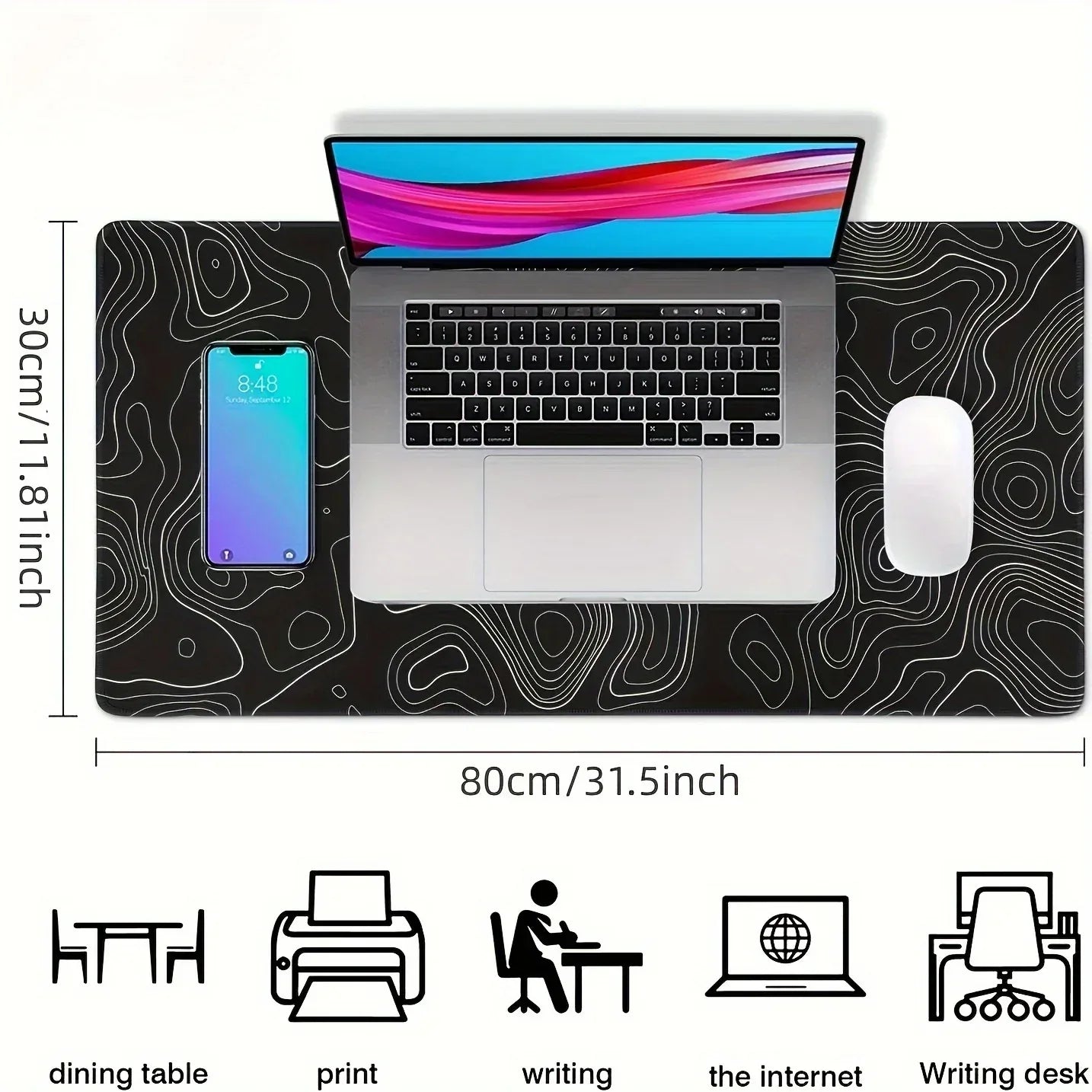 1PC Large Mouse Pads For Desk, Gaming Mouse Pad, Mouse Pad with Stitched Edges and Non-Slip Rubber Base, Extended Mouse Pad - Urbizia