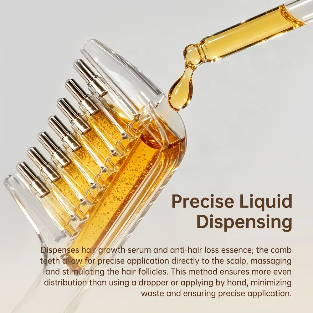 Portable Transparent Hair Root Comb Liquid Guide Applicator Scalp Massage Comb Hair Oil Serum Brush Anti-Leak Hair Care Tool