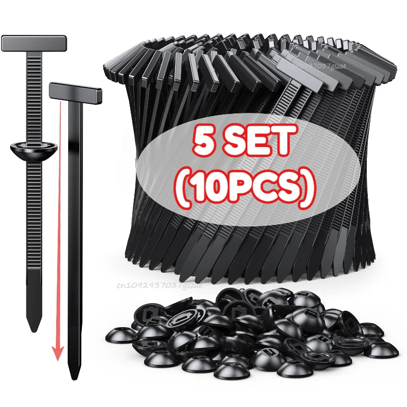 Nylon Cable Tie Buckle Fixed Through The Core Nail Cable Tie Buckle Mudguard Fender Inner Lining Trunk Buckle  Outdoor Camping