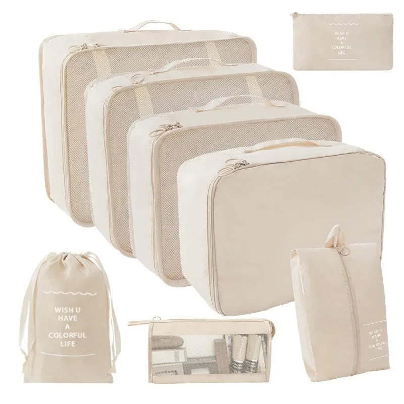 7/8/9-piece Set Travel Storage Bags,Digital Toiletries Shoes Clothes Organizer bag Suitcase Clothes Tidy Pouch,Packing Cubes Set