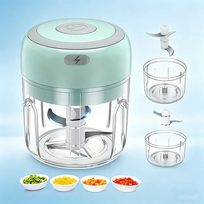 250ml Mini Electric Garlic Chopper Cordless Food Processor Meat Grinder Onion Veggie Dicer Baby Food Maker Kitchen Gadget Christmas Mom Gift