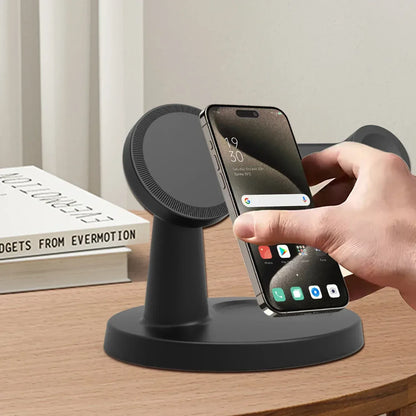 3 In 1 Magnetic Wireless Charger Stand For Magsafe iPhone 16 15 14 13 Pro Max Apple Watch 9 8 AirPods Pro Fast Charging Station - Urbizia