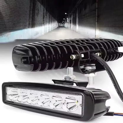 1/2PCS 12V Car LED Light Bar 18W 6000K Super Bright Car LED Work Light IP67 Waterproof Flood Spot Light White Off Road Head