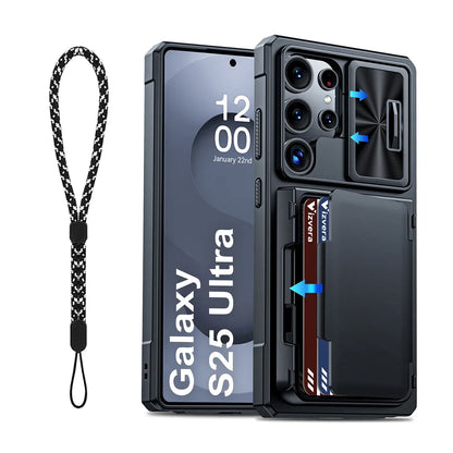 Samsung Galaxy S25 Ultra Case Wallet - Full Body Protective with Card Holder (4 Cards) Camera Cover & Kickstand for Women & Men