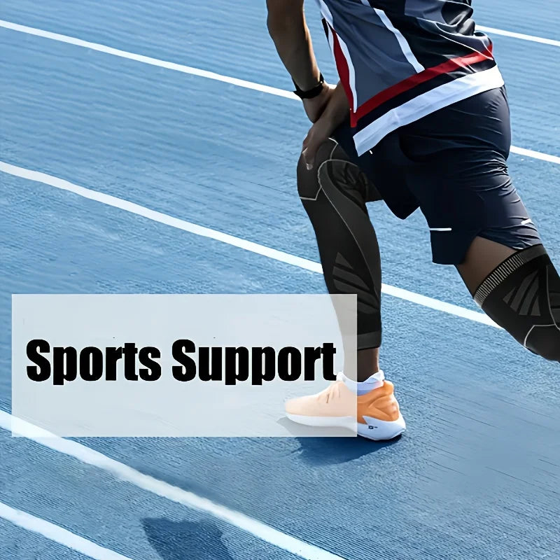 1Pcs Compression Leg & Knee Braces with Non-Slip, Extended Full-Length Knee Sleeves for Running, Basketball, Cycling