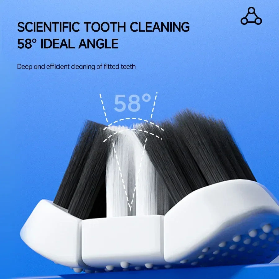 3D Manual Toothbrush 6pcs Three sided U-shaped Soft Toothbrush for Comprehensive Oral Cleaning for Adults, Men and Women, Coup - Urbizia