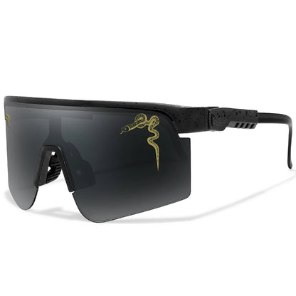 Men's Fashion Large Frame Cycling Sunglasses Fashionable Goggles with Random Dot Decoration for Outdoor Sports Hiking Fishing