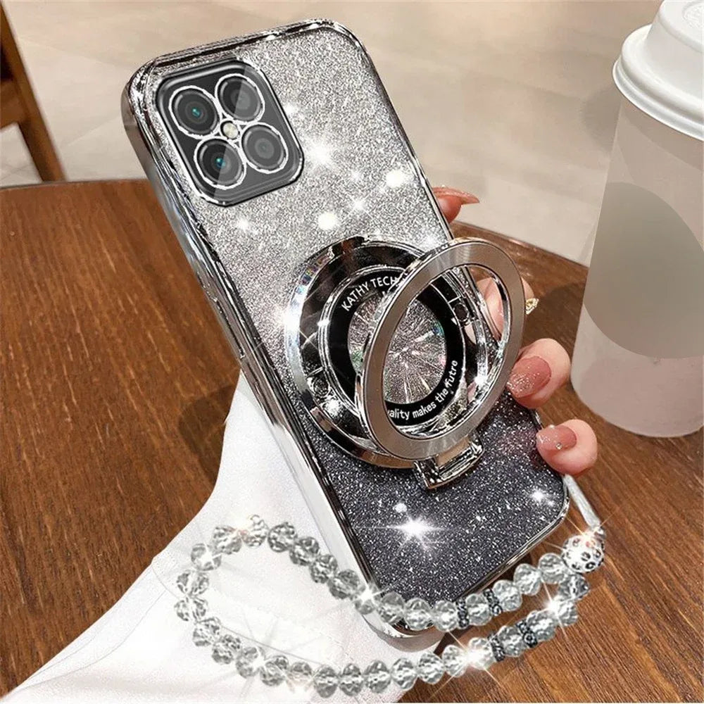 Glitter Crystal Bracelet Stand Case for Samsung Galaxy M Series