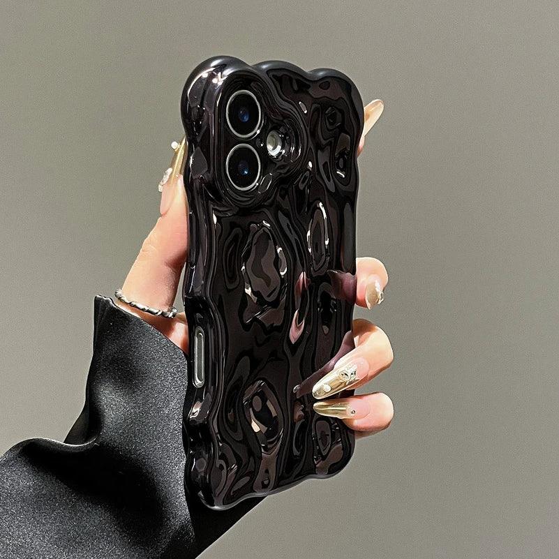 Glossy Wave Border TPU Case for iPhone 17–11 Series