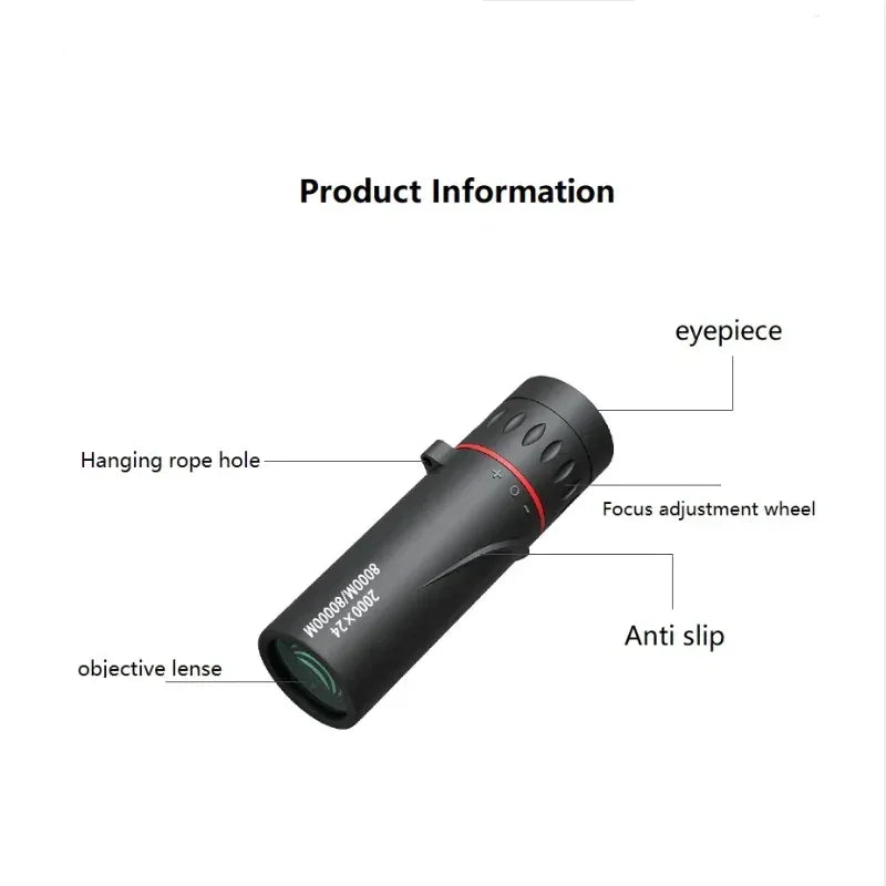 High definition monocular telescope with stand mini portable mobile phone telescope outdoor camping hunting bird watching - Urbizia