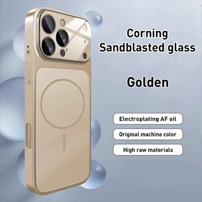 Original Glass Nano Matte Case For iPhone 17 Pro Max Air 16 15 14 13 12 11 Magnetic for Magsafe Wireless Charging Armor Funda