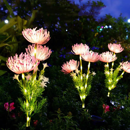 2PC solar powered shore flower ground plug-in lamp, outdoor waterproof, beautiful flower decoration, 1PCourtyard lawn decoration - Urbizia