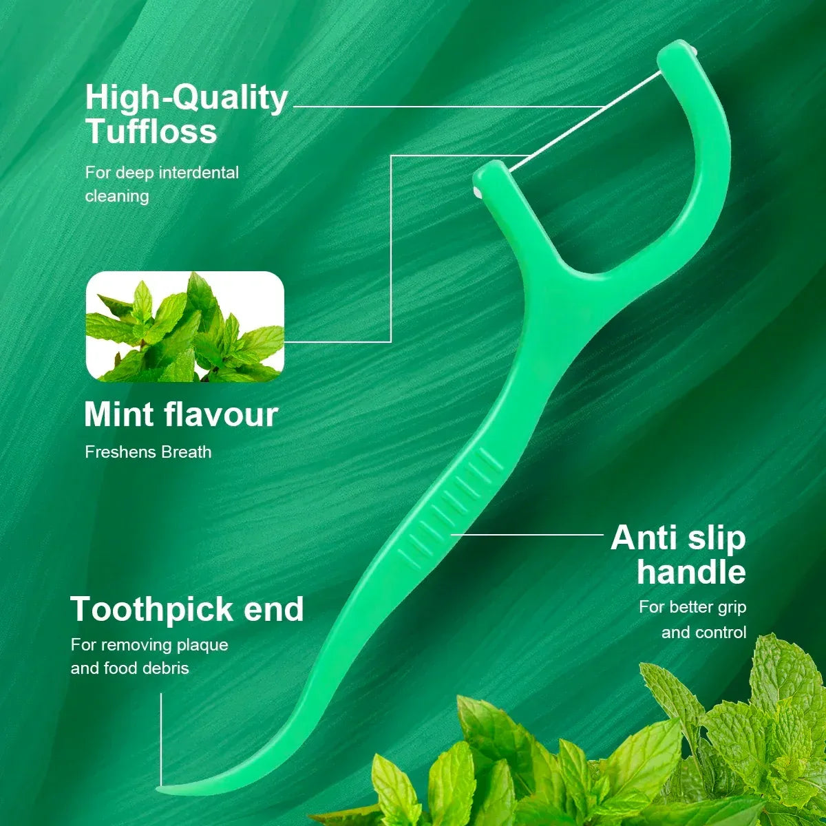 Mint Dental Floss Stick – Portable Oral Care - Urbizia
