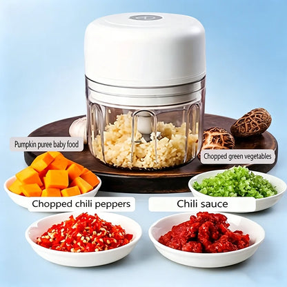 250ml Mini Electric Garlic Chopper Cordless Food Processor Meat Grinder Onion Veggie Dicer Baby Food Maker Kitchen Gadget Christmas Mom Gift