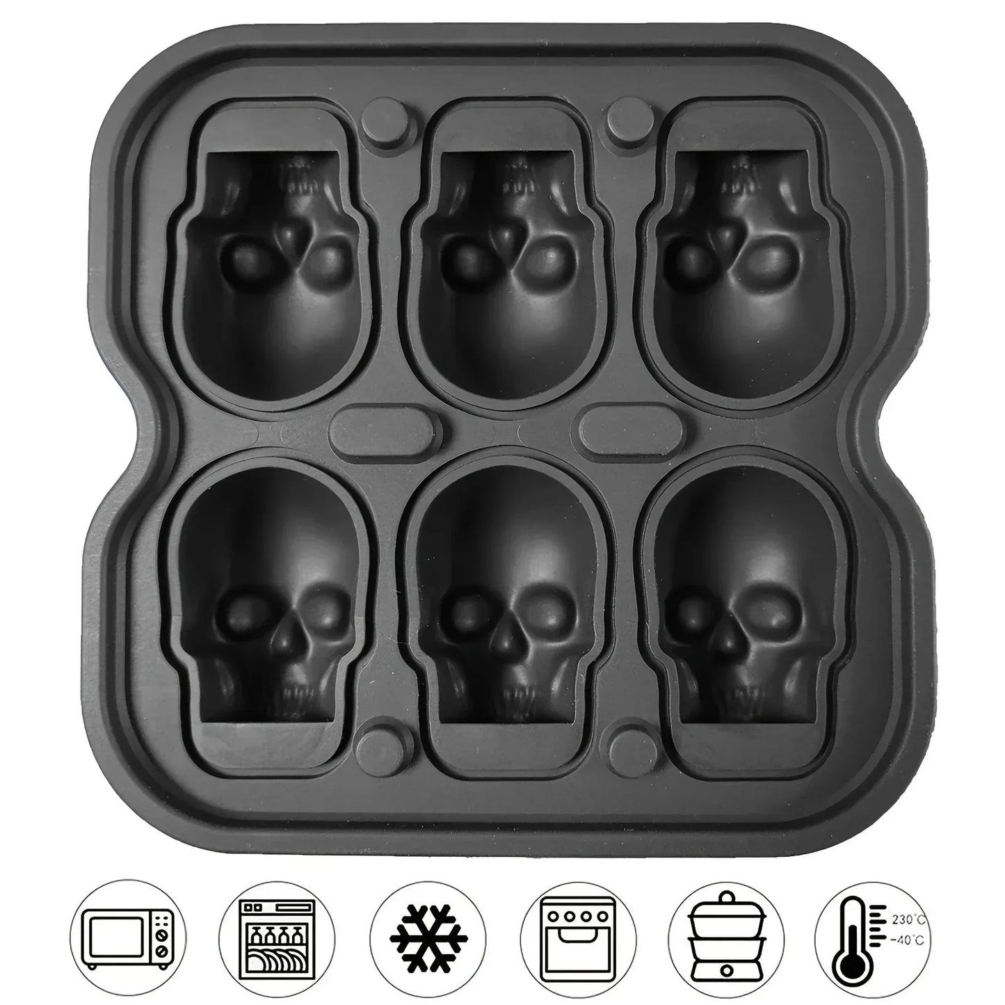 3D Skull Silicone Ice Ball Mold for Cocktails