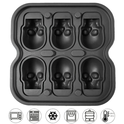 3D Skull Silicone Ice Ball Mold for Cocktails
