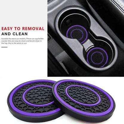 New 2-piece Anti Slip Mat, Car Coaster, Durable Car Cup Holder, Coaster, Universal, Dust-proof Protection for Car Interior