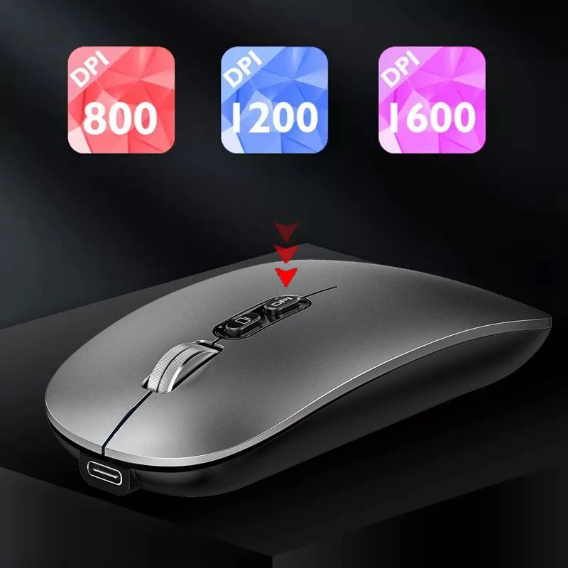 Dual Mode Bluetooth 2.4G Wireless Mouse One-Click Desktop Function Type-C Rechargeable Silent Mice for Laptop PC New