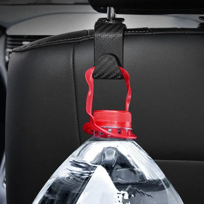 4Pcs Carbon Fibre Hook Car Seat Headrest Hook Auto Back Seat Organizer Hanger Handbag Clothes Bracket Car Interior Accessories - Urbizia