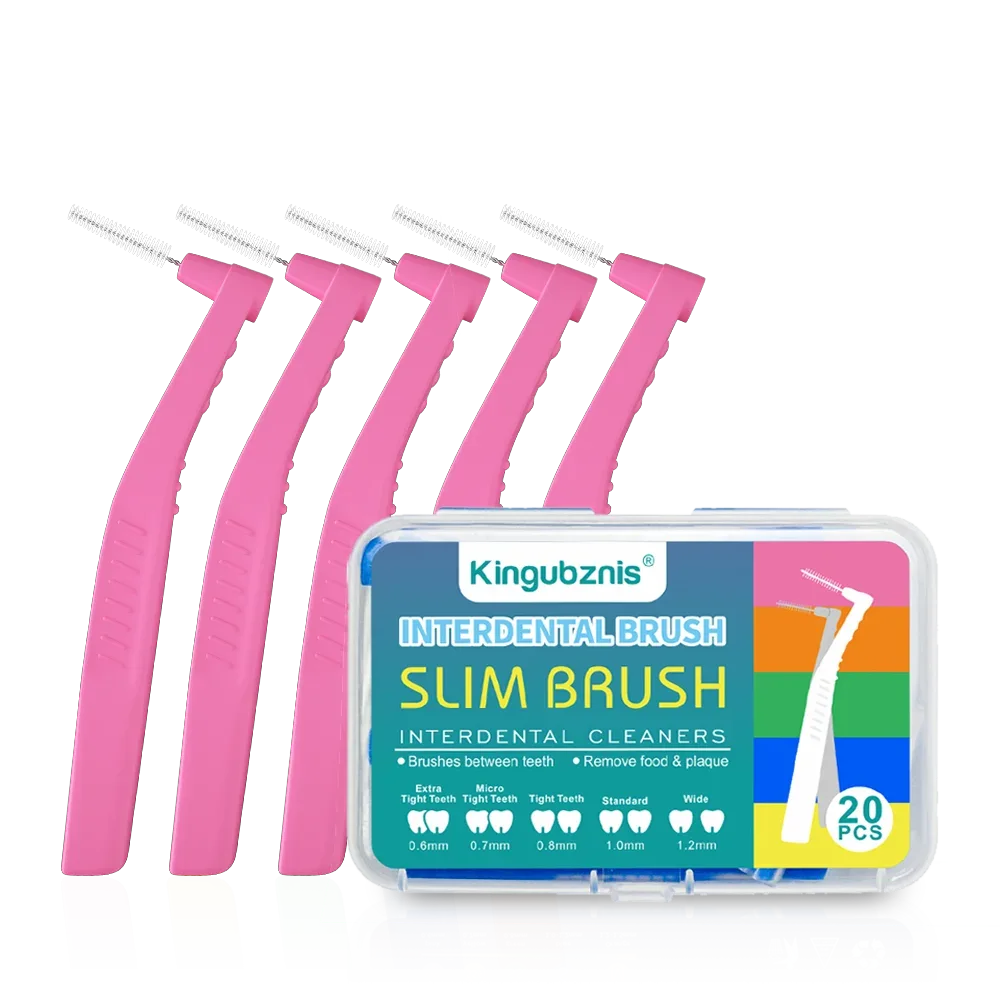 Kingubznis 20pcs Interdental Brush For Dental Orthodontics Clean Between Teeth Cleaning Tools Soft Mini Brush With Dust Cover - Urbizia