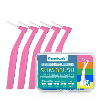 Kingubznis 20pcs Interdental Brush For Dental Orthodontics Clean Between Teeth Cleaning Tools Soft Mini Brush With Dust Cover - Urbizia