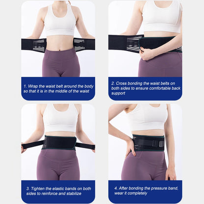 1PCS Lower Back Brace for Pain Relief – Adjustable Lumbar Support Belt for Sciatica- Breathable & Stabilizing with 4 Steel Stays