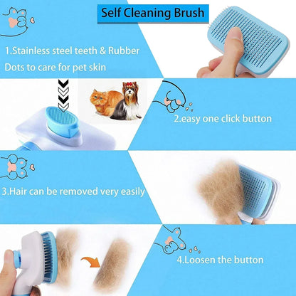 Dog Hair Remover Brush Cat Dog Hair Grooming And Care Comb For Long Hair Dog Pet Removes Hairs Cleaning Bath Brush Dog Supplies - Urbizia