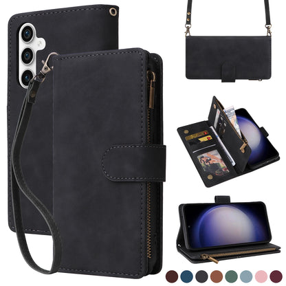 Zipper Crossbody Wallet Leather Case For Samsung Galaxy A56 A36 A26 A16 A06 A55 A35 A25 A07 A17 Flip Cover Multi-Functional Bags