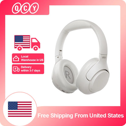QCY H3 ANC Wireless Headphones BH23H3A 43dB Hybrid Active Noise Cancellation Headset Bluetooth 5.4 Hi-Res Audio Earphones 60H