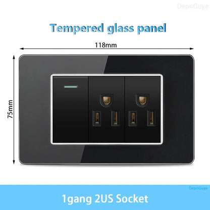 American Thai Standard USB Type-C 20W Fast Charging Power Outlet,Mexico with Smart usb c 3A Socket Wall Electric Light Switch - Urbizia
