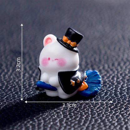 Miniature Halloween Resin Figurines – 3D Horror Raven, Tombstone, Ghost & Skull Ornaments